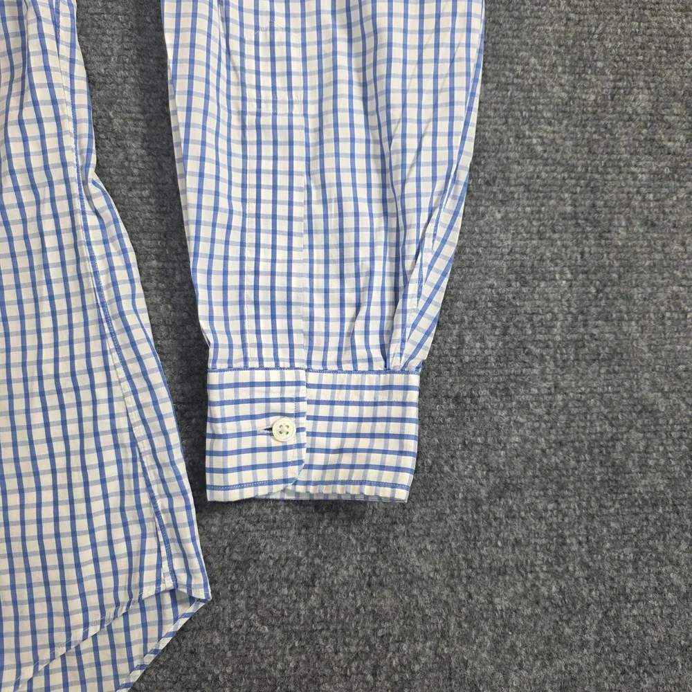 Ascot‎ Chang Dress Shirt Mens XL Blue Thomas Mason Gingham Check Button Up 2013 - Picture 6 of 12